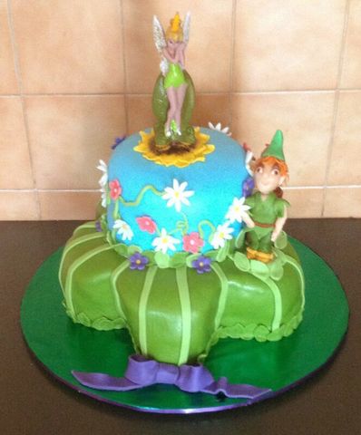 Pastel Tinkerbell y Peter Pan 3D Técnica Fondant suizo
