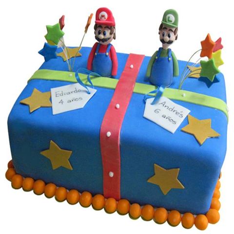 Pastel  3D  Mario y Luigi

Técnica Fondant suizo
